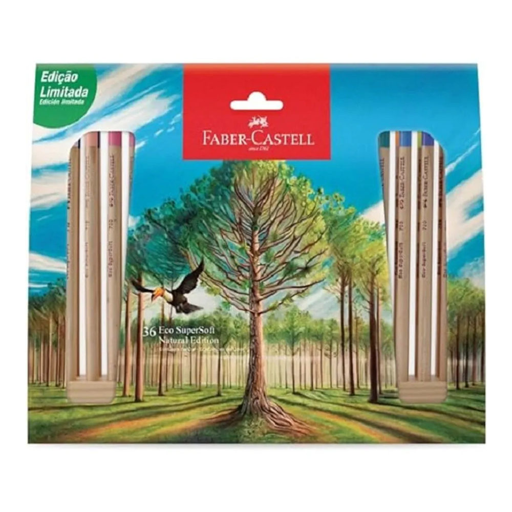Lápis De Cor Ecolapis Com 36 Cores Supersoft Natural Edition Lápis De Cor Ecolapis Com 36 Cores Supersoft Natural Edition