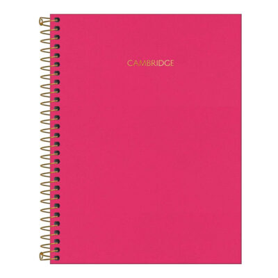 Caderno Espiral Universitário Grande Capa Dura 80 Folhas Executivo Cambridge - Pink