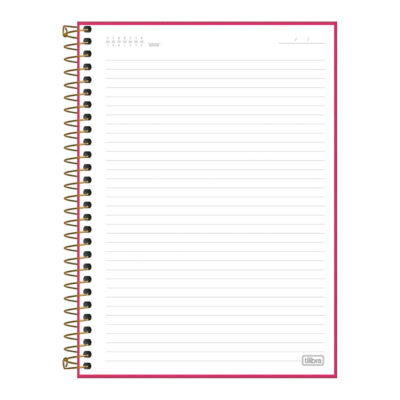 Caderno Espiral Universitário Grande Capa Dura 80 Folhas Executivo Cambridge – Pink