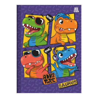 Caderno Brochura Costurado Sem Mola Universitário Grande Capa Dura 48 Folhas Saurus – Estampas Sorti