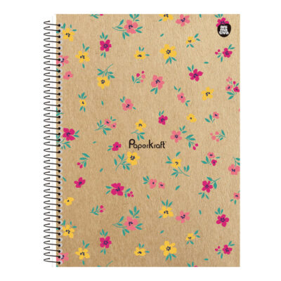 Caderno Espiral Universitário Grande Capa Dura 80 Folhas Paper Kraft - Estampas Sortidas