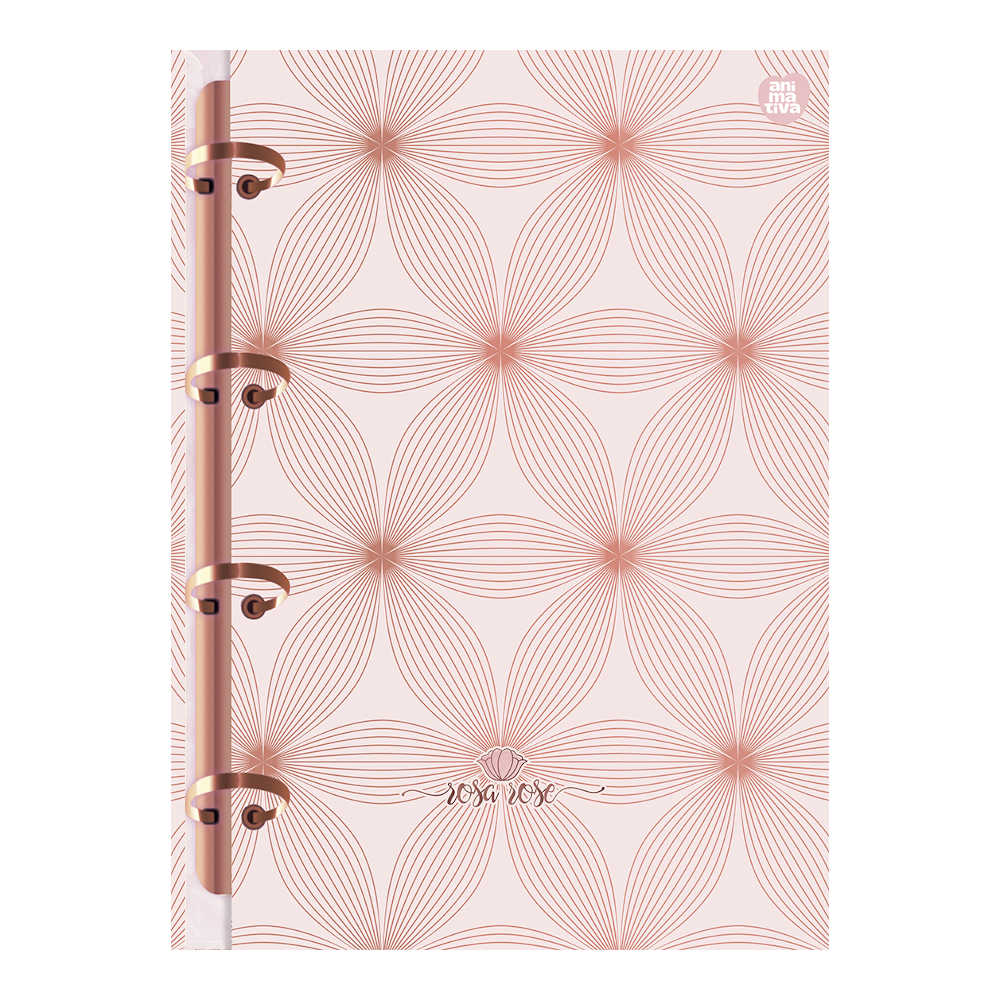 Fichário Caderno Argolado Colegial Com 4 Argolas Rosa Rosé - Estampas Sortidas Fichário Caderno Argolado Colegial Com 4 Argolas Rosa Rosé - Estampas Sortidas
