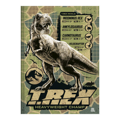 Caderno Brochura Costurado Sem Mola Universitário Grande Capa Dura 80 Folhas Jurassic - Estampas Sor