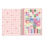 Caderno Espiral Universitário Grande Capa Dura 80 Folhas Connect Be Berry - Estampas Sortidas