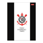 Caderno Brochura Costurado Sem Mola Universitário Grande Capa Dura 96 Folhas Corinthians - Estampas
