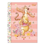 Caderno Brochura Costurado Sem Mola Colegial Médio Capa Dura 80 Folhas Pooh - Estampas Sortidas