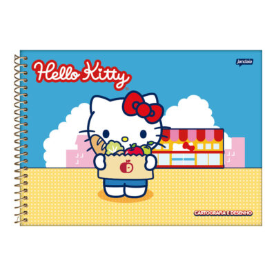 Caderno Desenho E Cartografia Espiral Hello Kitty - Estampas Sortidas
