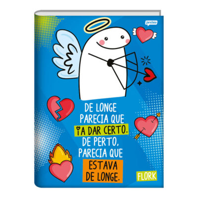 Caderno Brochura Costurado Sem Mola Universitário Grande Capa Dura 80 Folhas Flork - Estampas Sortid
