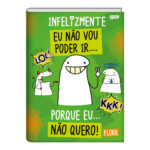 Caderno Brochura Costurado Sem Mola Universitário Grande Capa Dura 80 Folhas Flork - Estampas Sortid