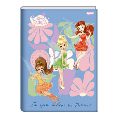 Caderno Brochura Costurado Sem Mola Universitário Grande Capa Dura 80 Folhas Fadas - Estampas Sortid