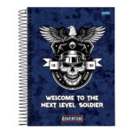 Caderno Espiral Universitário Grande Capa Dura 160 Folhas 10 Matérias Adventure - Estampas Sortidas