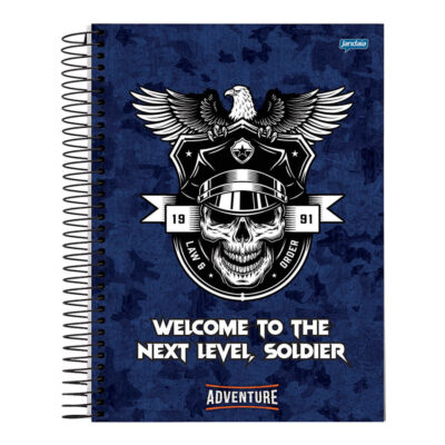 Caderno Espiral Universitário Grande Capa Dura 160 Folhas 10 Matérias Adventure - Estampas Sortidas