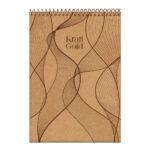 Bloco Espiral Capa Dura Alto Com 80 Folhas Kraft Gold - Estampas Sortidas