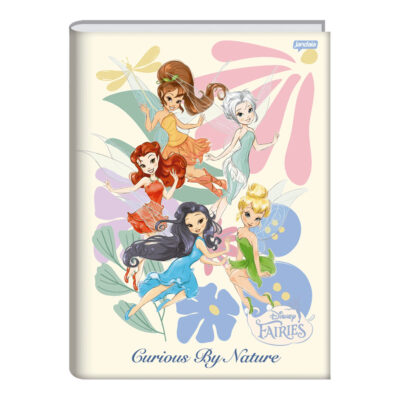 Caderno 1/4 Pequeno Brochura Costurado Sem Mola Capa Dura 80 Folhas Fadas - Estampas Sortidas