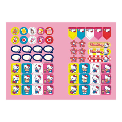 Caderno 1/4 Pequeno Brochura Costurado Sem Mola Capa Dura 80 Folhas Hello Kitty – Estampas Sortidas