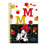 Caderno 1/4 Pequeno Espiral Capa Dura 80 Folhas Minnie Vintage - Estampas Sortidas