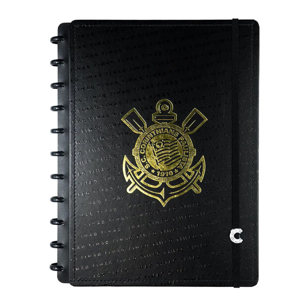 Caderno Inteligente Universitário Grande Espiral Com 80 Folhas - Corinthians - Preto Caderno Inteligente Universitário Grande Espiral Com 80 Folhas - Corinthians - Preto