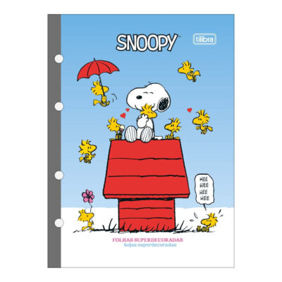 Refil Tiliflex Para Caderno Argolado Colegial 80 Folhas - Snoopy