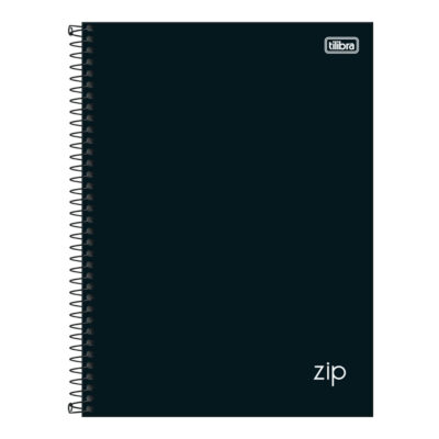 Caderno Espiral Universitário Grande Capa Dura 160 Folhas 10 Matérias Zip - Preto