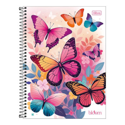 Caderno Espiral Universitário Grande Capa Dura 80 Folhas Bloom - Estampas Sortidas