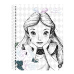 Caderno Espiral Universitário Grande Capa Dura 80 Folhas Alice In Wonderland - Estampas Sortidas Caderno Espiral Universitário Grande Capa Dura 80 Folhas Alice In Wonderland - Estampas Sortidas