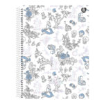 Caderno Espiral Universitário Grande Capa Dura 80 Folhas Alice In Wonderland - Estampas Sortidas Caderno Espiral Universitário Grande Capa Dura 80 Folhas Alice In Wonderland - Estampas Sortidas