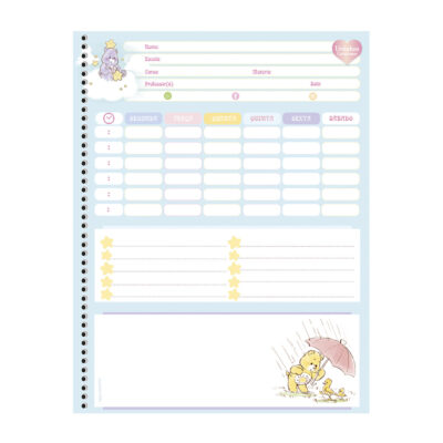 Caderno Espiral Colegial Médio Capa Dura 80 Folhas Ursinhos Carinhosos – Estampas Sortidas