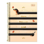 Caderno 1/4 Pequeno Espiral Capa Dura 80 Folhas Brownie - Estampas Sortidas