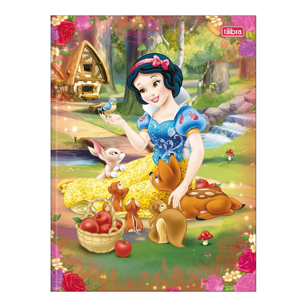 Caderno Brochura Costurado Sem Mola Universitário Grande Capa Dura 48 Folhas Princesas - Estampas So Caderno Brochura Costurado Sem Mola Universitário Grande Capa Dura 48 Folhas Princesas - Estampas So