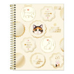 Caderno Espiral Colegial Médio Capa Dura 60 Folhas Purrfect Cats - Estampas Sortidas
