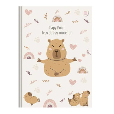 Caderno Brochura Costurado Sem Mola Universitário Grande Capa Dura 80 Folhas Capycuties - Estampas S