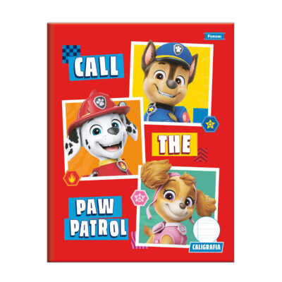 Caderno Caligrafia Brochura Costurado Sem Mola Capa Dura 40 Folhas - Patrulha Canina