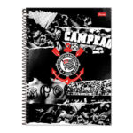 Caderno Espiral Universitário Grande Capa Dura 80 Folhas Corinthians - Estampas Sortidas