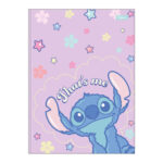 Caderno Brochura Costurado Sem Mola Colegial Médio Capa Dura 80 Folhas Stitch - Estampas Sortidas