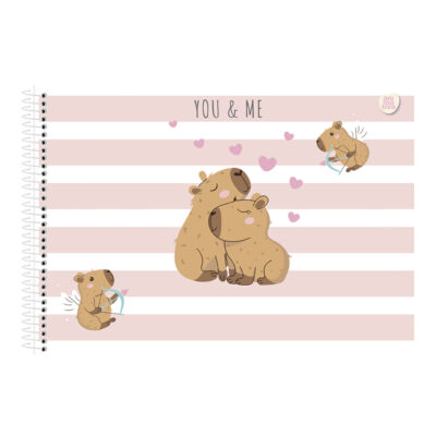 Caderno Desenho E Cartografia Espiral 60 Folhas Capa Dura Capycutie – Estampas Sortidas