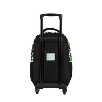 Mochilete Com Rodinhas Minecraft – Preto/Verde