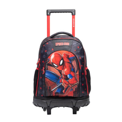 Mochila Com Rodinhas Spide Man - Preto/Vermelho