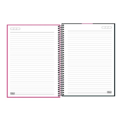 Caderno Espiral Universitário Grande Capa Plástica 80 Folhas Neon – Rosa