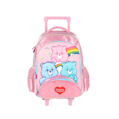 Mochilete Com Rodinhas Ursinhos Carinhosos - Rosa