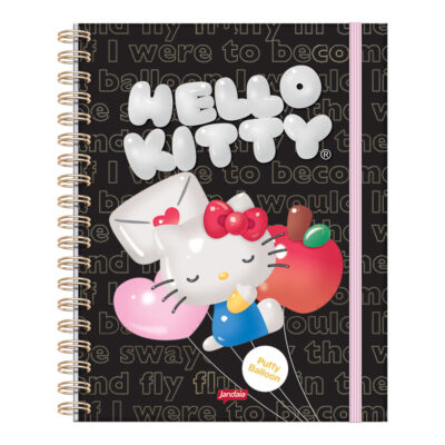 Caderno Espiral Colegial Médio Capa Dura 80 Folhas Garra Neo - Hello Kitty