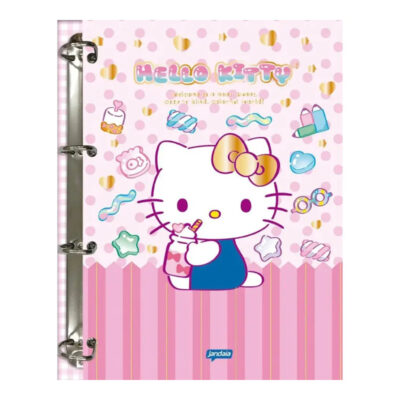 Fichário Caderno Argolado Colegial Com 4 Argolas - Hello Kitty Fichário Caderno Argolado Colegial Com 4 Argolas - Hello Kitty