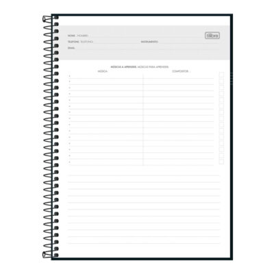 Caderno Espiral Universitário Grande Capa Dura 80 Folhas Música – Estampas Sortidas