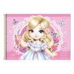 Caderno Desenho E Cartografia Espiral 80 Folhas Jolie - Estampas Sortidas