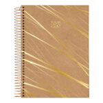 Caderno Espiral Universitário Grande Capa Dura 80 Folhas Kraft Gold - Estampas Sortidas
