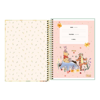 Caderno 1/4 Pequeno Espiral Capa Dura 80 Folhas Pooh – Estampas Sortidas