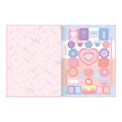 Caderno Brochura Costurado Sem Mola Universitário Grande Capa Dura 80 Folhas Happy – Cores Sortidas