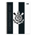 Caderno Espiral Universitário Grande Capa Dura 160 Folhas 10 Matérias Corinthians - Estampas Sortida