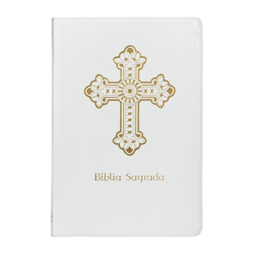 Bíblia Sagrada Católica - Letra Grande - Cruz - Branca Bíblia Sagrada Católica - Letra Grande - Cruz - Branca