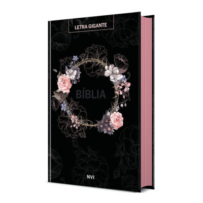 Bíblia Sagrada Flores Preta Nvi Letra Gigante