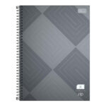 Caderno Espiral Universitário Grande Capa Dura 96 Folhas Quadriculado 5x5mm Zip - Estampas Sortidas